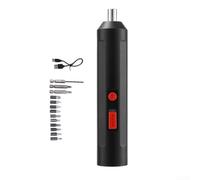TDCuizent Destornillador eléctrico inalámbrico de batería de litio de 3,6 V Taladro eléctrico con luz LED Controlador de mano automático compacto 17,5 cm ABS portátil negro para montaje de muebles (15