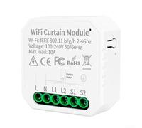 TDCuizent Interruptor de cortina inteligente WiFi para persianas enrollables y persianas venecianas, controlador temporizado compatible con TUYA para aplicación Smart Life AC100-240V 10A blanco para