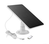 TDCuizent Panel solar de 4W 5V para cámara de timbre con rotación de 360 grados Kit de cargador de silicio monocristalino con interfaz Tipo-C a USB y cable para sistemas de seguridad de vigilancia