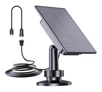 TDCuizent Panel Solar para Cámaras de Seguridad Cargador Monocristalino 2W con Soporte Ajustable 360° & Cable Fuente de Alimentación Resistente a la intemperie para Anillo para BLINK para REOLINK