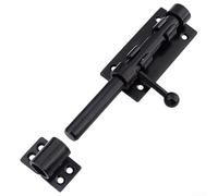TDCuizent Perno de puerta corredera de acero inoxidable con agujero para candado, cerradura de puerta negra, resistente a la intemperie, montaje vertical horizontal de 6 pulgadas para el hogar, jardín