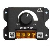 TDCuizent Regulador de intensidad LED 12V-24V 30A para PWM Digital Stepless Brillo Ajustador con función de memoria para tira de luz de un solo color Carcasa de aleación de aluminio con disipación de