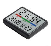 TDCuizent Reloj de pared digital LCD con pantalla de temperatura y humedad, reloj electrónico de pantalla grande para hogar, oficina, cocina, escritorio y montaje en pared, formato de 12/24 horas