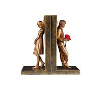 tDZP7yWpc Sujetalibros 2 sujetalibros de Resina for estantería, Soporte Decorativo for Libros Decorativos(Golden)