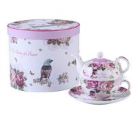 Tea for One Teapot Set with Flowers and Roses Design, Lavender