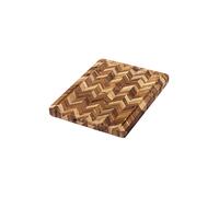TEAKHAUS Tabla de cortar Herringbone extra gruesa de 41x30,5cm de madera de teca marrón