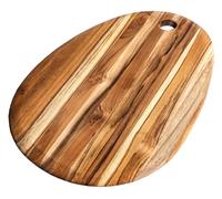 Teakhaus Tabla de cortar ovalada, 47 × 31 × 1,5 cm, madera de teca con certificación FSC