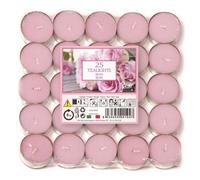 Price's Petali Brand - Velas de té perfumadas | Paquete de 25 velas de té de 4 horas de tiempo de combustión | Disponible en varios aromas (rosa)