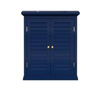 Teamson Home Armario de Pared Glancy 2 Puertas Azul Marino Estilo Persiana