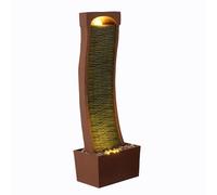 Teamson Home Fuente de Agua en Pizarra Curva Rojo LED Interior Exterior | Interior, Exterior