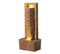 Teamson Home Fuente jardín Moderna con LED cálido y diseño de Rocas marrón Resistente para Patios, terrazas o rincones Exteriores