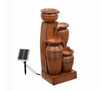 Teamson Home Fuente Solar en Cascada 4 Niveles Terracota Exterior