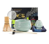TEANAGOO Juego japonés de matcha (7 piezas) Matcha Batidor Mtacha Kit Matcha Bowl con boquilla de vertido, batidor de matcha de bambú (Chasen) Cuchara (chashaku) Soporte para batidor N26, azul