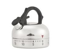 Teapot Clock, Manual Kitchen Timer, 5,9 x 6,6 x 6,2 cm Timing Tool with 60 minutos, Mechanical Counter, Countdown Device with Vintage Style, Baking Timer for Desk and Home