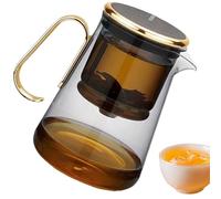 Teapot with Infuser, Magnetic Glass Kettle Teapot with Strainer, Multifunctional Water Separation Glass Teapot for Blooming and Loose Tea, Elegant Tea Brewing Pot for Home Use