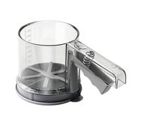 Tebre De Harina Para Hornear, Malla De De Acero Inoxidable, Taza De Tamiz Semiautomática | Filtro De Malla Fina, Manija De Presionamiento De Una Mano | 1 Pieza, Para Cocina, Pasteles, Azúcar Y C
