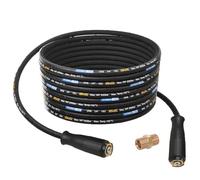TECHKAR Manguera para Hidrolimpiadora + Manguera de Goma con Malla Trenzada de Acero - Compatible con Kärcher Wap Alto Kränzle y Otras W Rosca Macho M22-250bar Tuerca de Unión M22 Protección 10 m