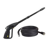 TECHKAR Pistola limpiadora de Alta presión + Manguera de Nylon - Compatible Karcher K2-K7 - Rosca M22x1,5 mm - 160 Bar - Accesorio Karcher - Boquilla Vario - Manguera 5m