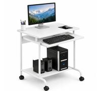 TECHLY 105926 Escritorio móvil Compacto para Ordenador Estante Teclado Deslizante Blanco