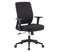 Techly 108132 - Sillón de Oficina con Asiento Acolchado y reposabrazos, Color Negro