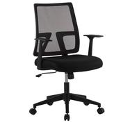 Techly 108156 - Silla de Oficina con Asiento Acolchado y Respaldo de Malla, Color Negro