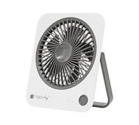 Techly 621666 - Ventilador de escritorio ultra fino, plegable y portátil de 4 velocidades, color blanco