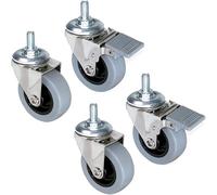 Techly I-CASE CASTOR/EW accesorio de bastidor Ruedas giratorias - Accesorio de rack (Ruedas giratorias, Cromo, Gris, Acero galvanizado, 54 kg, 70 mm, 80 mm)