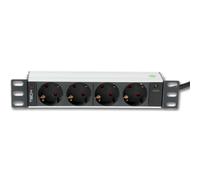 Techly I-CASE M10-4D Regleta de alimentación 10' 1U X4 - Enchufes Schuko