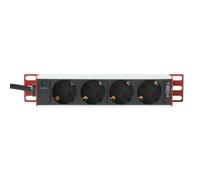 Techly I-CASE M10-4ITY Regleta de alimentación 10' 1U X4 - Enchufes Schuko