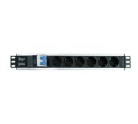 Techly I-CASE STRIP-16SH Regleta de alimentación 19' 1.5U X6 - Enchufes Schuko
