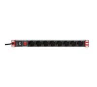 Techly I-CASE STRIP-61UDIT Regleta de alimentación 19" 1U X8 - enchufes Schuko