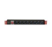 Techly I-CASE STRIP-81UD Regleta de alimentación 19" 1U X8 - enchufes Schuko