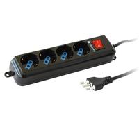 Techly IUPS-PCP-4BK base múltiple 1,5 m 4 salidas AC Negro - Regleta (1,5 m, 4 salidas AC, Tipo L, Negro, EC, RoHS, WEEE, 250 V)