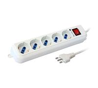 Techly IUPS-PCP-LC5 base múltiple Interior 5 m 5 salidas AC Blanco - Bases múltiples (Interior, 5 m, 5 salidas AC, Tipo L (IT), Tipo F, Tipo L, Blanco)