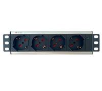 Techly Professional 23158 regleta Universal con 4 enchufes, 25,40 cm