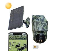 Technaxx TX-290, cámara de Seguridad de cúpula PT 4G para Exteriores con Panel Solar de 5W - PTZ de 360°, vídeo FullHD de 4 MP, visión Nocturna, detección de Movimiento PIR, IP65, Audio bidireccional