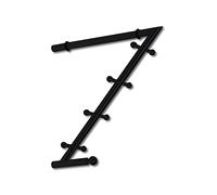 Technik Team Perchero Month con 4 ganchos dobles, altura 285 mm, perchero de pared con gancho para ropa, hierro negro mate