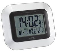 techno line WS 8005 Reloj de Pared Plata/Negro - Despertador