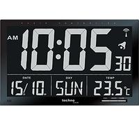 techno line WS 8007 - Reloj Digital Controlado por Radio con Pantalla LCD Grande