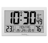 techno line WS8016 WS 8016 - Reloj de Pared inalámbrico con indicador de Temperatura, plástico, Color Plateado, 225 x 143 x 24 mm