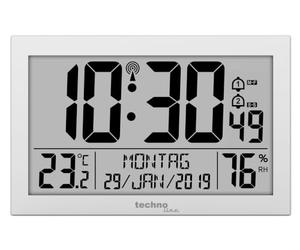 techno line WS8016 WS 8016 - Reloj de Pared inalámbrico con indicador de Temperatura, plástico, Color Plateado, 225 x 143 x 24 mm