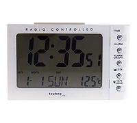 techno line WT 188 - Despertador (Radio-controlado, 95 x 95 x 195 mm), Color Blanco y Plata