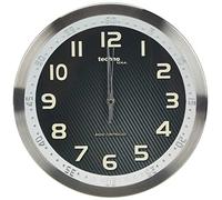 techno line WT 8970 - Reloj de Pared, Color Aluminio Y Negro