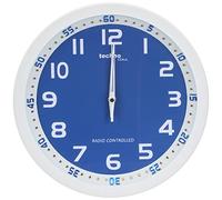techno line WT 8971 - Reloj de Pared Controlado por Radio, Colores Blanco Y Azul