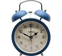 Technoline Despertador mecánico de Doble Campana, sin Tic-TAC, segundero silencioso, Ajuste de Alarma analógico, fácil de Leer.