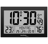 Technoline DIRGITALE - Reloj de Pared Moderno (225 x 24 x 143 mm), Color Negro