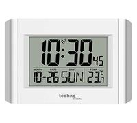 Technoline Reloj de Pared Digital de Cuarzo WS8002, Color Blanco y Plateado, 215 x 150 x 28 mm