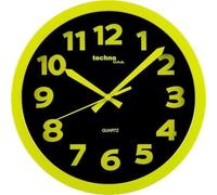 Technoline WT 7420 - Reloj de Pared Moderno y Llamativo con Marco de plástico, diámetro de 25,5 cm, plástico, 25,5 x 4 x 25,5 cm, Color Verde