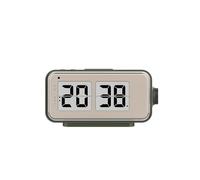 Technoline WT270 Reloj despertador retro - DCF77 - Reloj despertador con función de cronómetro, 2 alarmas con repetición, indicador de temperatura interior, calendario, retroiluminación y luz nocturna