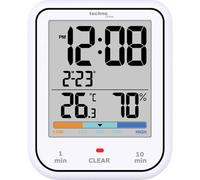 technoline WT380 - Reloj de baño Digital con higrómetro y termómetro, Resistente al Agua IP65, Temporizador de Ducha, función de Cuenta Regresiva, Pantalla LCD Grande, con indicador de Fecha, Color